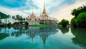Temple near the lake, Thailand